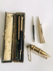 Antique Victorian mechanical pencil lot - Picture 1 of 12