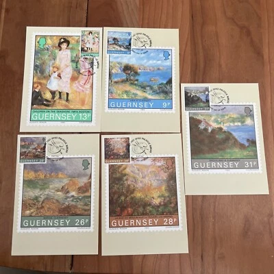 Lot of 5 Guernsey Stamp cards First day issue 1983 - Image 1 of 2