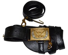 American Civil War Union Officers Leafed Leather Sword Belt & Square Buckle,