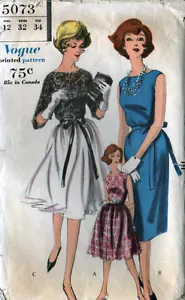 UNCUT 1960 VOGUE Pattern - Slim & Full DRESS & CAMISOLE - Bias Bodice - Bust 32 - Picture 1 of 3