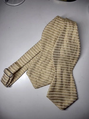 Винтажный желтый регулируемый галстук-бабочка Robert Talbott шелк 36 дюймов длина 3 дюйма ширина - Изображение 1 из 4