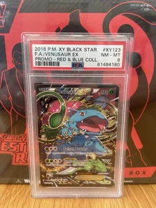 PSA 8 casi nuevo-como nuevo Venusaur Ex XY123 colección roja y azul promoción artística completa 2016 - Imagen 1 de 4