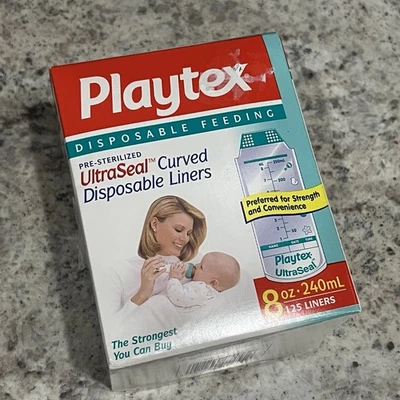 Playtex Drop Ins 8oz 125 Pack UltraSeal Curved Disposable Bottle Liners NIB - Image 1 of 4