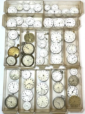 HUGE LOT (53) Antique Elgin Waltham Pocket Watch Movement (Parts Pieces Repair) - Image 1 of 4