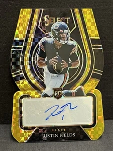 2021 Panini Select Justin Fields Auto Rookie Die-Cut Gold Prizm /10 Bears RS-JFI - Picture 1 of 12
