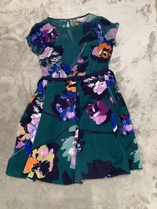 Taylor Kleid Damen 6 Waldgrün Babydoll Madi Dress Blumen Taschen Reißverschluss hinten - Bild 1 von 12