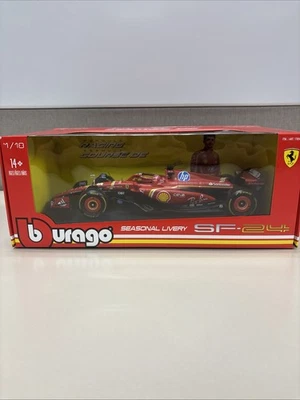 BURAGO SF-24CHARLES LECLERC 季节生活 FERRARI 1:18 全新未拆封盒 — 第 1/4 张图片