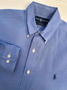 Ralph Lauren Yarmouth 100% Algodón Pinpoint Oxford Azul Hombre 15 32/33 - Imagen 1 de 8