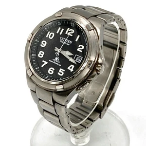 Reloj Citizen ATTESA H410 T003907 Eco Drive Radio Solar Esfera Negra Usado - Imagen 1 de 10