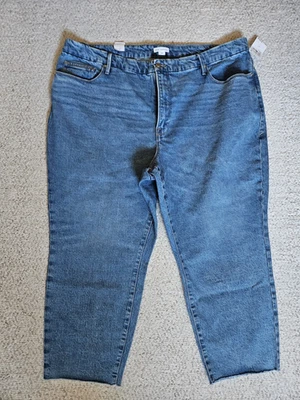 Jeans Good American Good Girlfriend 22 cortos o 22 pequeños NUEVO tiro medio azul Foto 1 de 4