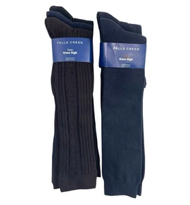 Falls Creek kniehohe Damensocken 4-10 Schuhgröße schwarz blau braun gemischt 5 Paar - Bild 1 von 4
