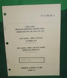 1973 Technical Manual Servicing 1 Burner and 2 Burner Gasoline Stoves - Picture 1 of 8