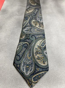 Envoy Tie Made In Dominican Republic Black/Gray Paisley Classic Necktie 56”x3.5” - Picture 1 of 5