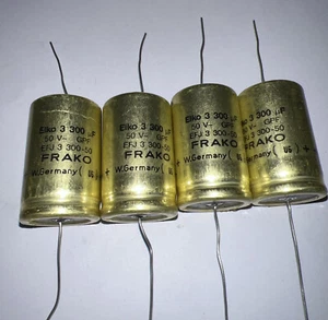 FRAKO 50 Volt 3300 Electrolytic Cap’s Axial GPF (U6) Black Mark NOS Qty 4 - Picture 1 of 12
