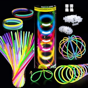 1 set Glow Sticks Bulk,Glow Bracelets Bulk Glow In The Dark,Multi-Color Neon - Picture 1 of 10