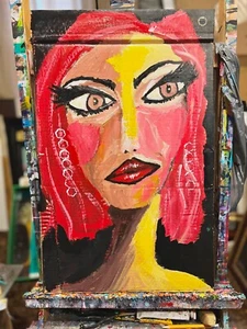 1 de SERIE DE 6 PINTURAS ÚNICAS DAMA reciclado original SWARTZMILLER ADN FIRMADO - Imagen 1 de 21