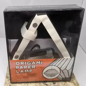 Origami paper lamp gold leaf design group Hanging with Cord Switch Complete NIB - Picture 1 of 3