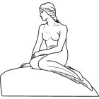 'Little Mermaid Statue' Unmounted Rubber Stamp (RS039356)
