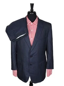 Tom James Royal Classic Holland & Sherry Blue/Purple Stripe 44R Suit Pant 38x30 - Picture 1 of 18