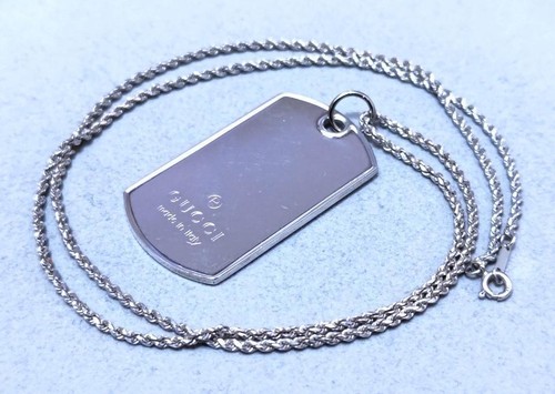 Collana Gucci SV925 targhetta cane superiore 39972