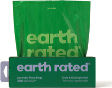 Earth Rated Dog Poo Bags, Thick Grab and Go Single Roll, Ideal for Backyard Pick