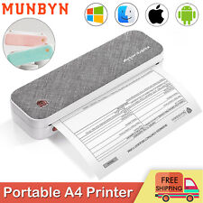 MUNBYN Portable A4 Bluetooth Thermal Printer Wireless Printer for Travel Home US