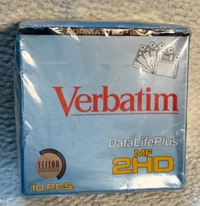 Pack de 10 microdisques IBM MF 2HD 3,5" formatés Verbatim DatalifePLUS - Neuf - Photo 1/6