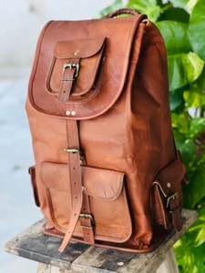 18" New Large Genuine Leather Manual Bag For Men's and Women's - Picture 1 of 5