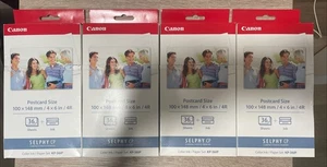 NEW - Set of 4 CANON SELPHY CP Postcard Size (4x6) Ink & Paper - KP-36IP - Picture 1 of 1