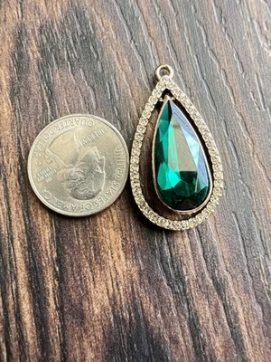 Colgante de diamantes de imitación verde esmeralda y transparente para hacer joyas hágalo usted mismo artesanía Foto 1 de 4