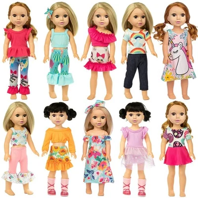 Ecore Fun 10 Conjuntos 14.5 Pulgadas Muñeca Ropa Trajes Vestidos Pijamas Ha... Envío Rápido Foto 1 de 4