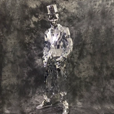 Bar Discoteca Espejo Persona Traje Lente Reflectante PVC Disfraz Juegos con disfraces Accesorios con Sombrero Foto 1 de 4