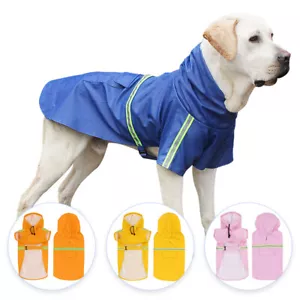 Pet Dog Raincoat Waterproof Jumpsuit Puppy Clothes Pet Jacket Reflective Vest - Picture 1 of 16