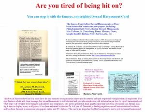 Stop sexual harassment with the famous, copyrighted SEXUAL HARASSMENT CARD - Picture 1 of 9