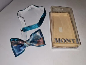 Herrenfliege Fliege von MONTI - italienische Seide petrolgrün/kupfer/blau - Bild 1 von 4