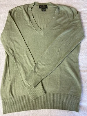 Eddie Bauer Suéter Mezcla Cachemir Cuello en V Verde Manga Larga Mujer Talla M Foto 1 de 4