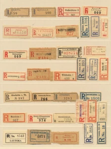 International Collection 35 Registered Airmail Labels Etiquettes Mint/Used (3) - Picture 1 of 6