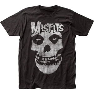 The Misfits Distressed Skull Mens T Shirt Rock N Roll Punk Classic Tee New Black - Picture 1 of 2