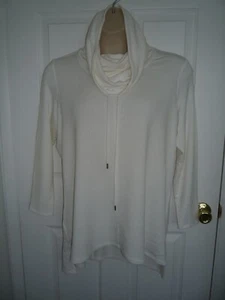 Westbound Petites Shirt/Hoodie Women's Long Sleeve Pullover Winter White PXL - Picture 1 of 4