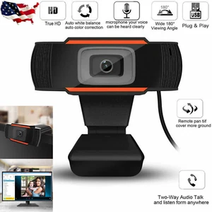 Webcam Auto Focusing Web Camera 1080P HD Cam Microphone For PC Laptop Desktop - Picture 1 of 12