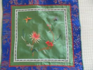 Chinese Peking 100%Hand embroidered flower&butterfly Embroidery pillow cover