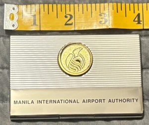 Rare Manila Airport Authority Metal Business Card Case - Bild 1 von 2