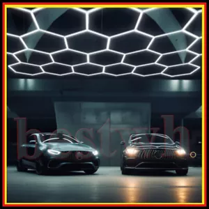 28 Hexagon LED Lámpara Tubos Taller Garaje Techo Lámpara Nido de abeja Iluminación DE - Imagen 1 de 20