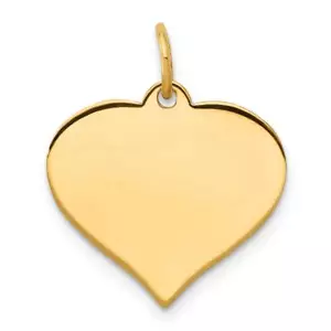 14K Gold Heart Disc Charm 0.7 in. x 0.8 in. - Picture 1 of 1