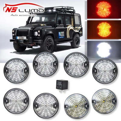 Land Rover Defender 90/110 Kit Lámpara de Actualización LED Transparente 73 mm Luz Estilo LED Foto 1 de 4