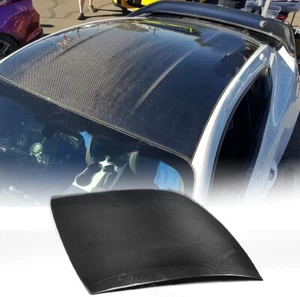 Dry Carbon Fiber Top Roof Cover Trims For Ford Mustang V6 V8 GT Coupe 2015-2017 - Picture 1 of 12