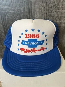 Vintage 1986 Chevrolet All Star Round Up Trucker Hat - Picture 1 of 4