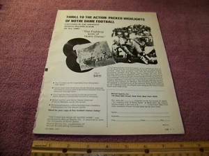 Fighting Irish Of Notre Dame Original Print Ad from Magazine Vintage 1970 - Bild 1 von 2