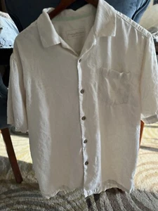 Tommy Bahama Hemd Herren Größe M 100 % Seide Knopfleiste elfenbein/hellbraun - Bild 1 von 9