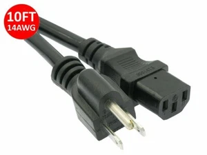 Cable de alimentación PC calibre 14awg de alta resistencia 15A cable de alimentación computadora cable de TV 5-15P a C13 UL - Imagen 1 de 1